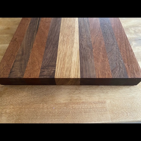 Handcrafted cutting board made with oak, black walnut, and mahogany - Picture 1 of 11